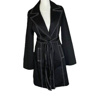 Arden B Women’s Trench Coat Knee Length Hidden Buttons Lightweight Jacket Cotton